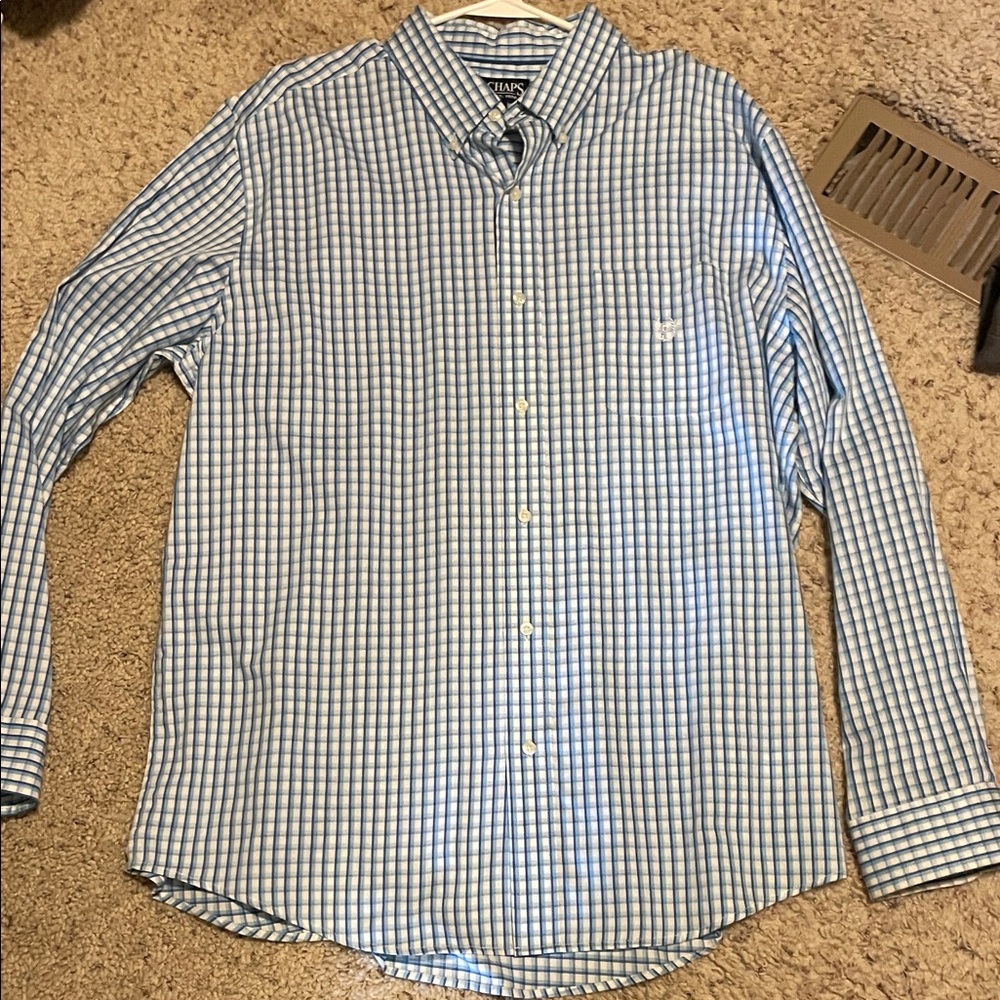 Ralph Lauren Blue and White Plaid Shirt